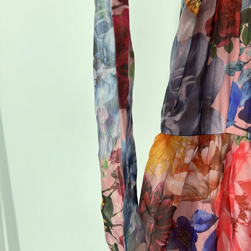 Francesca's Collections Floral Maxi Dress in Pink, Blue, Purple - Picture 4 of 14